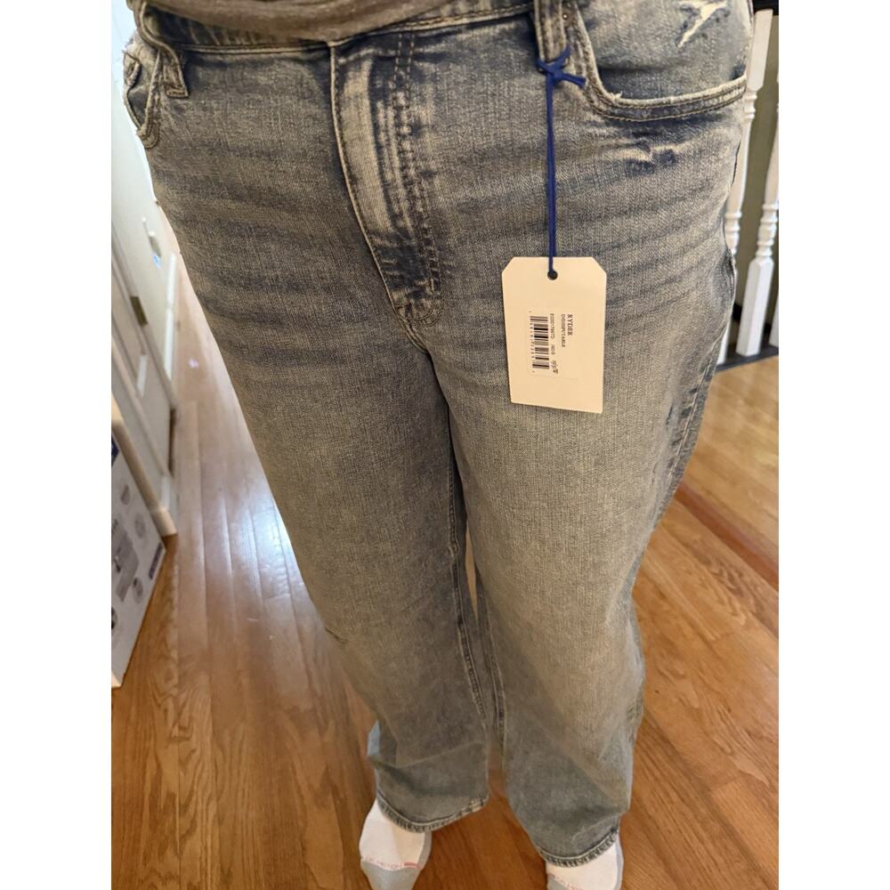 Eunina Light Blue Denim Baggy High Rise Distressed Jeans Women 5-Pocket